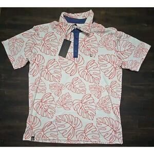 Lafferty Daniels Monstera Leaf Golf Polo Mens Size Extra Large XL NWT